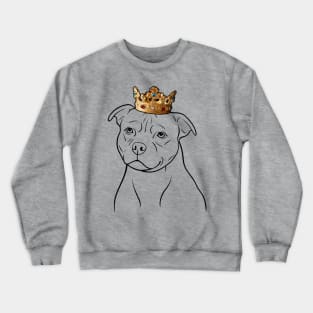 Staffordshire Bull Terrier Dog King Queen Wearing Crown Crewneck Sweatshirt